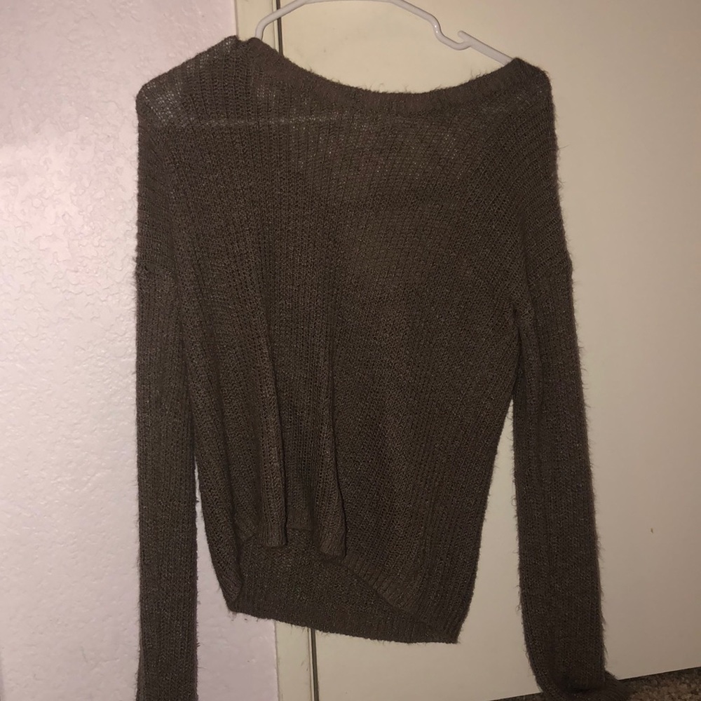 sweater with opening in back